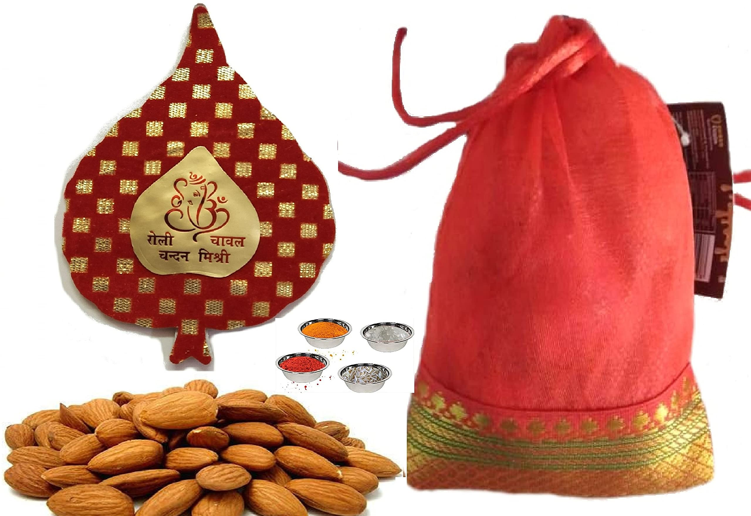 Velour Shoppes Bhai Dooj Combo for Brother - Badam Potli 150gms with Tikka, Roli Chandan Chawal Mishri Pack for Bhai Bhaiya (B09J1RD3N1) Amazon Price History, Amazon Price Tracker