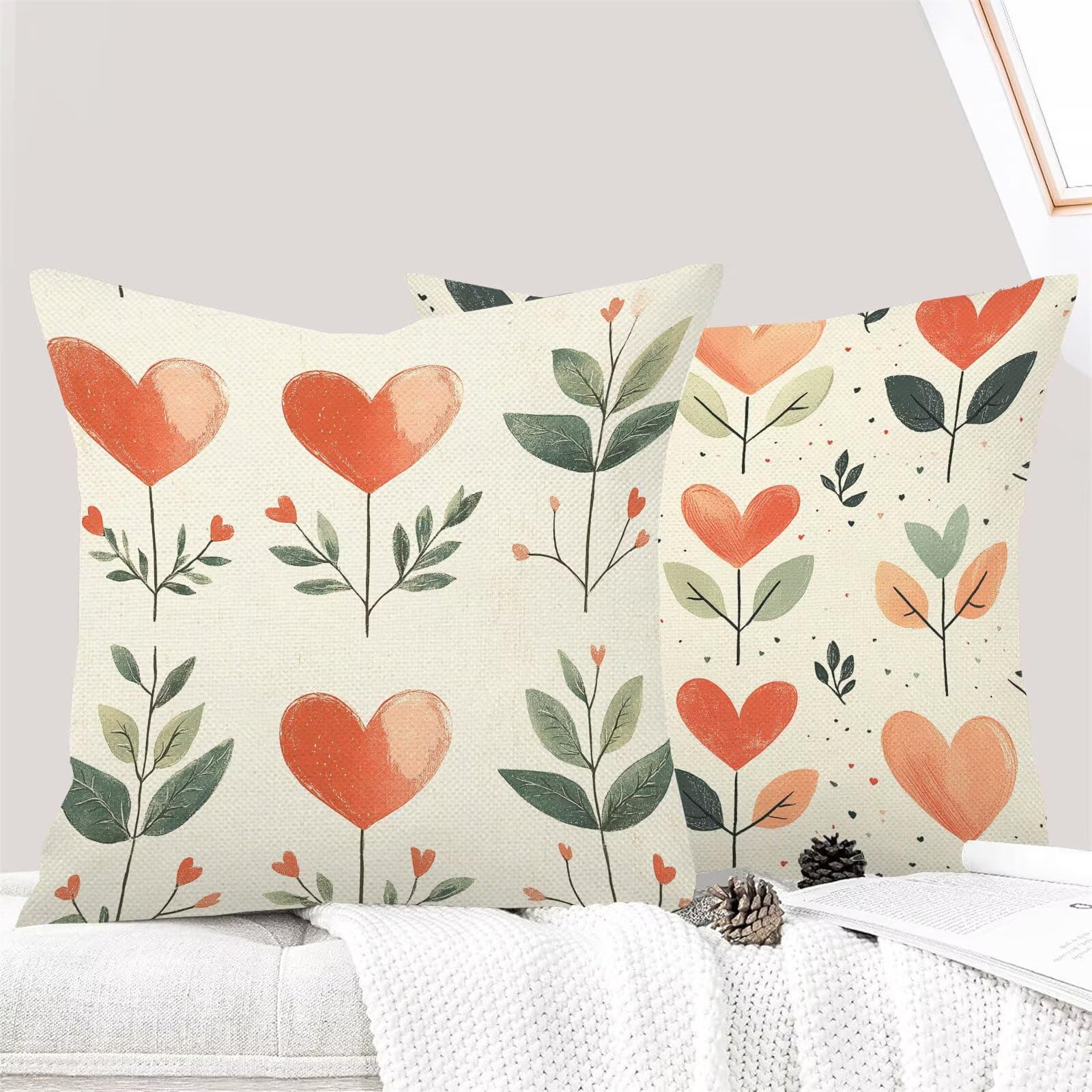 Juego de 4 Fundas Cojines Crema Amar 75 x 75 cm Fundas Cojines, Decoración Moderna Cojin Exterior, para Sofá salón Cama Sillas Decoración, Cuadrado Terciopelo Sofá Cojín Exterior (Sin Almohada) m-428