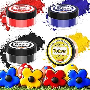Food Colouring Powder, 4 Colours Food Colouring for Cake Set, High ...