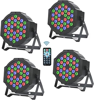 4 LED Par – 36 RGB LED Spotlight Stage Light Disco Stage Lights Party Stage Light with Sound Activated and Remote Control …