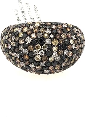 Effy - Rose 14 Karat Fashion Ring with 2.16Tw Round Black, Champagne and White Diamonds. List Price $3875.00!