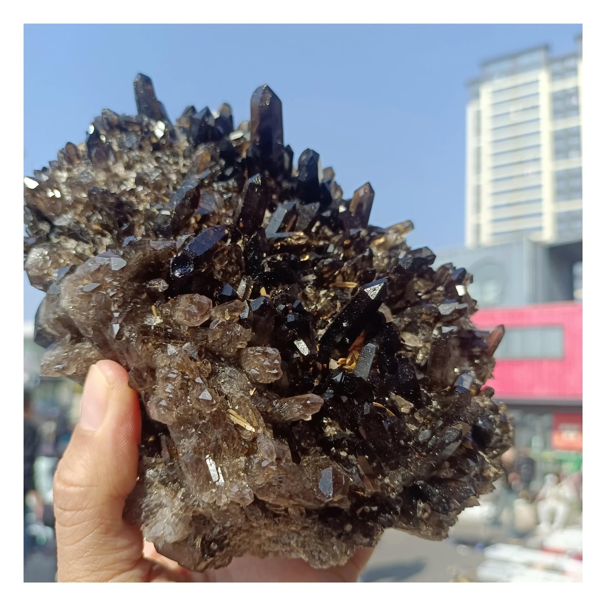 Amas de quartz fauve naturel contre le stress ambiant, cristal de démagnétisation maison