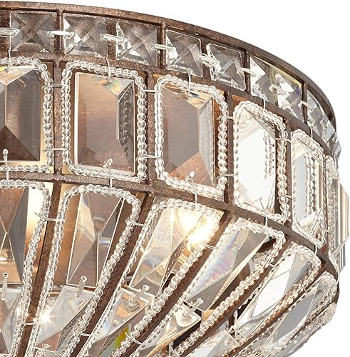 Miniatura 3 de Vienna Full Spectrum Ibeza - Lámpara de techo para cerca de techo, color marrón moca, 15 12 pulgadas de ancho, corte cuadrado, cuenco de cristal