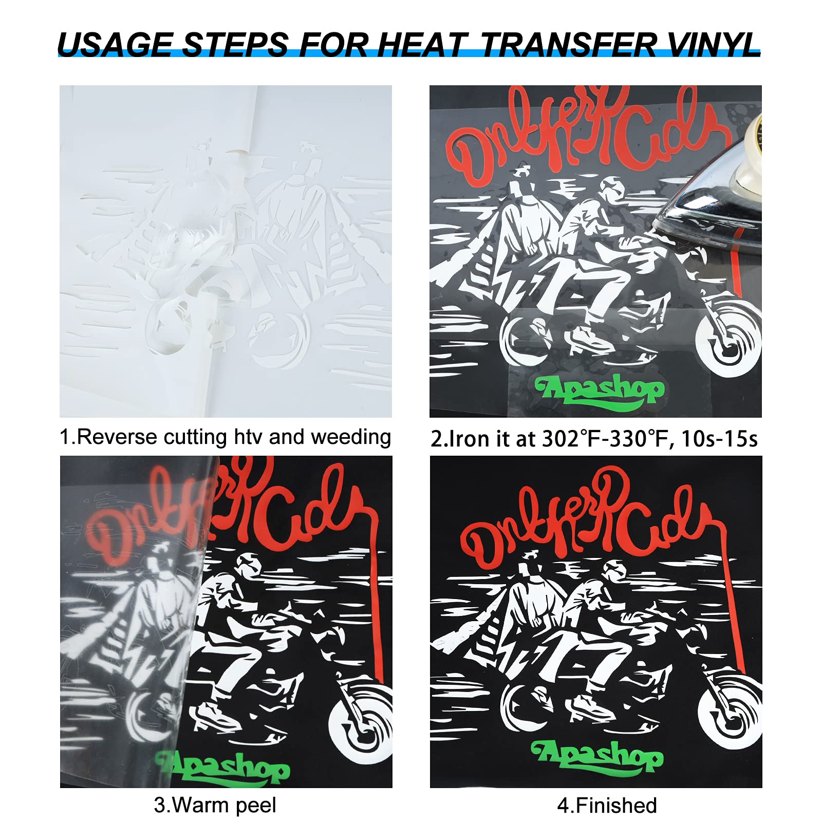 TUMIYA Vinilo HTV – Vinilo de transferencia de calor blanco de 12 pulgadas x 35 pies, vinilo adhesivo brillante para Cricut y Cameo, vinilo térmico fácil de cortar y diseñar (blanco)