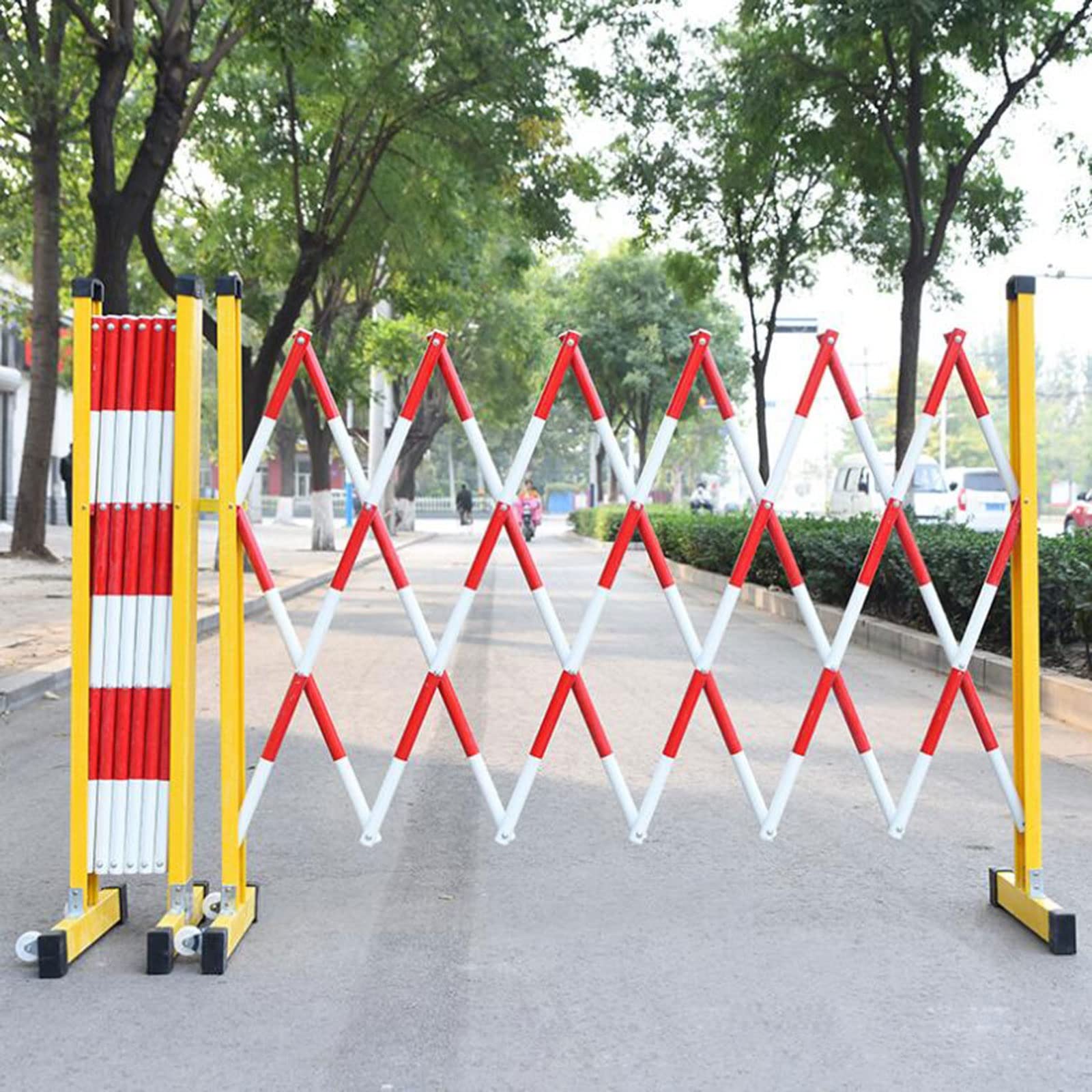 Recinzione temporanea telescopica, barriera rimovibile per costruzione, scuola, strada e fabbrica, sistema tubolare resistente per una maggiore sicurezza e protezione