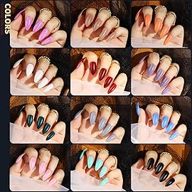 Teenitor 12 Colors Almond Press On Nails Short Length, Almond Shaped Press On Nails With Glue, Press On Nails Medium Almond, Almond Acrylic Nails Press On Almond Nails
