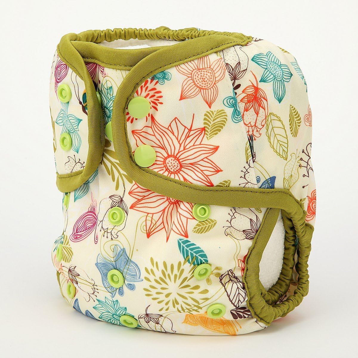 One Size Cloth Diaper Cover Snap with Double Gusset (Bloom)