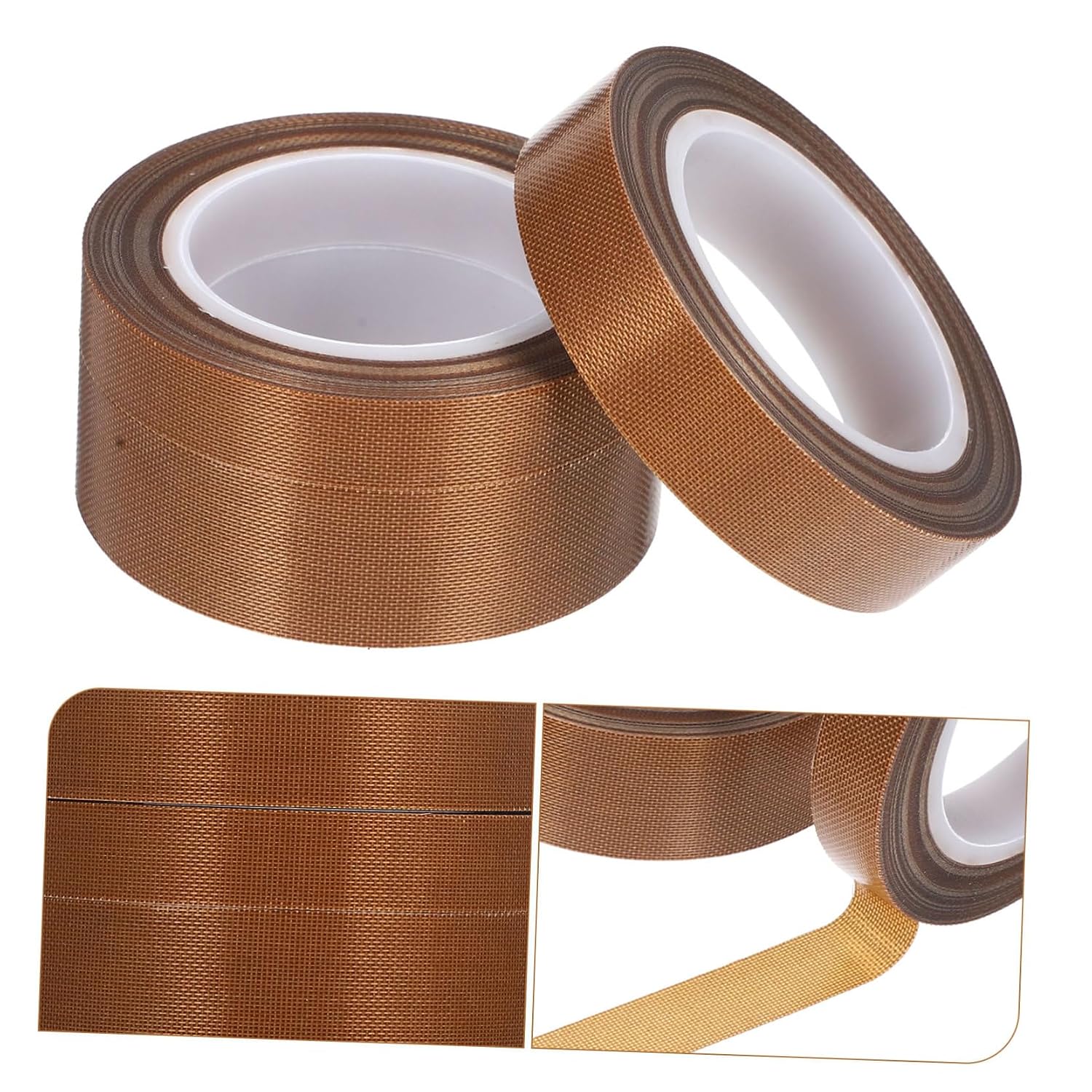 3rolls PTFE Sealing Tape High Temperature Duct Tape Long Abrasion Heat Resistant for Vacuum Sealer