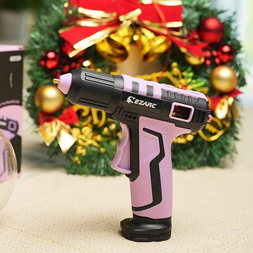 Miniatura 15 de EZARC Pistola de pegamento caliente inalámbrica con 30 mini barras de pegamento, kit de mini pistola de pegamento rápido de calentamiento en 15
