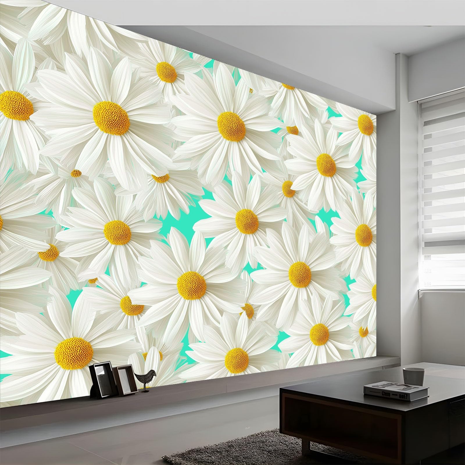 Generico 3D Nowoczesna Kwiatowa Elegancka Tapeta Efekt 3D, 350 x 256 cm Fototapeta Włóknina | Dekoracja Fototapeta Sypialnia, Biały