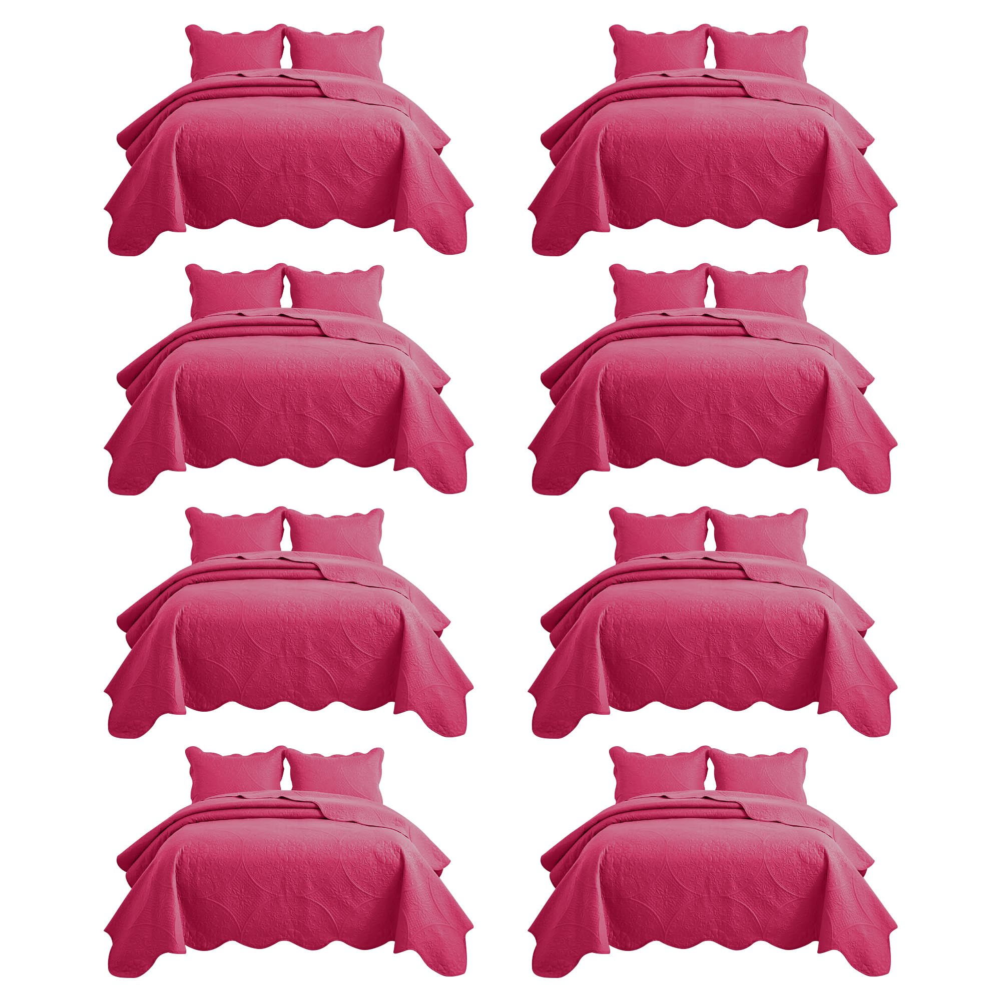IR Imperial Rooms King Quilt Pink Floral 8 Pack for Hotel Guest Bedroom