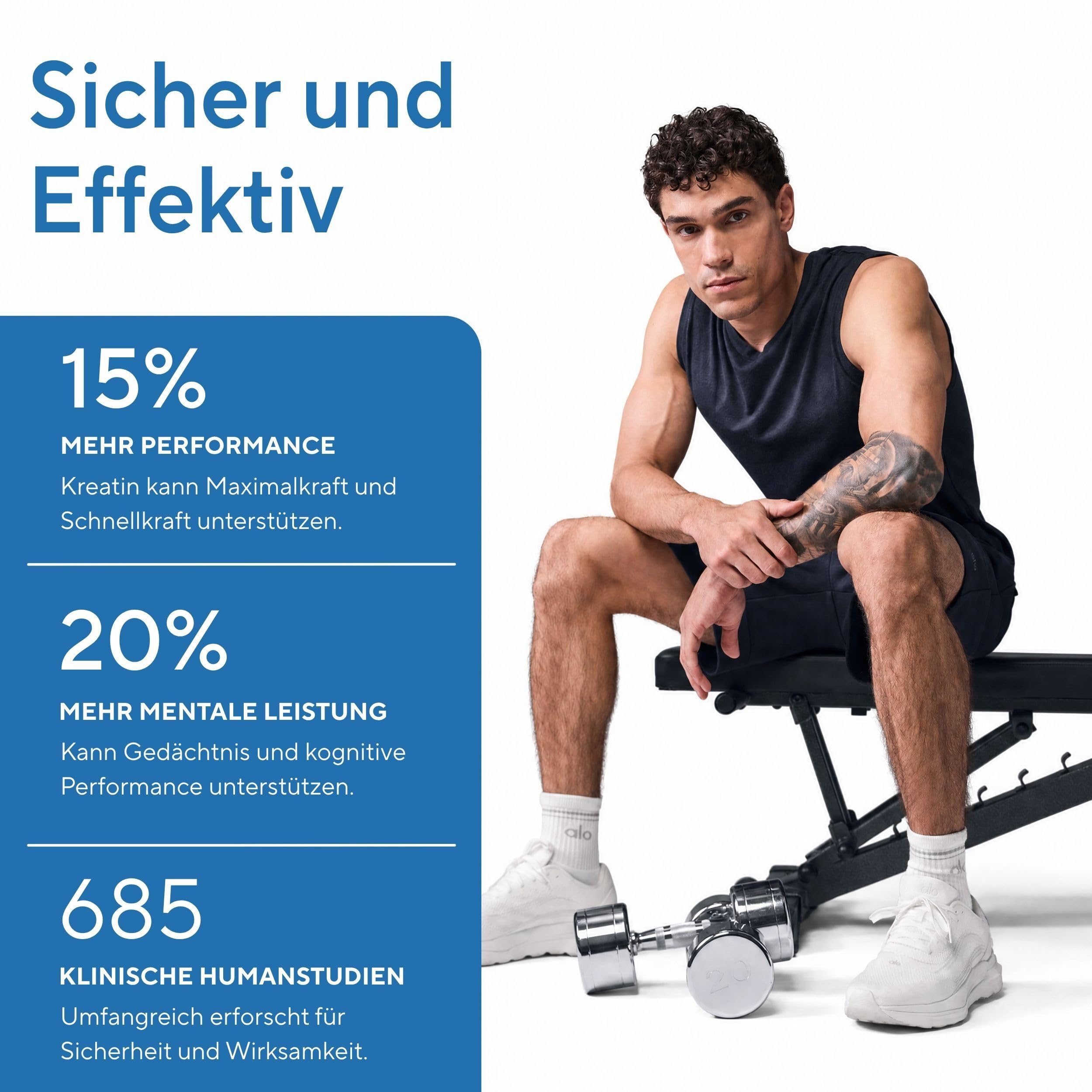 NEU - Greenlab Kreatin Monohydrat Gummies für Männer & Frauen - 5,000mg pro Tagesdosis, 90 Gummies, Zuckerfrei, Vegan, Blueberry Geschmack, Made in Germany