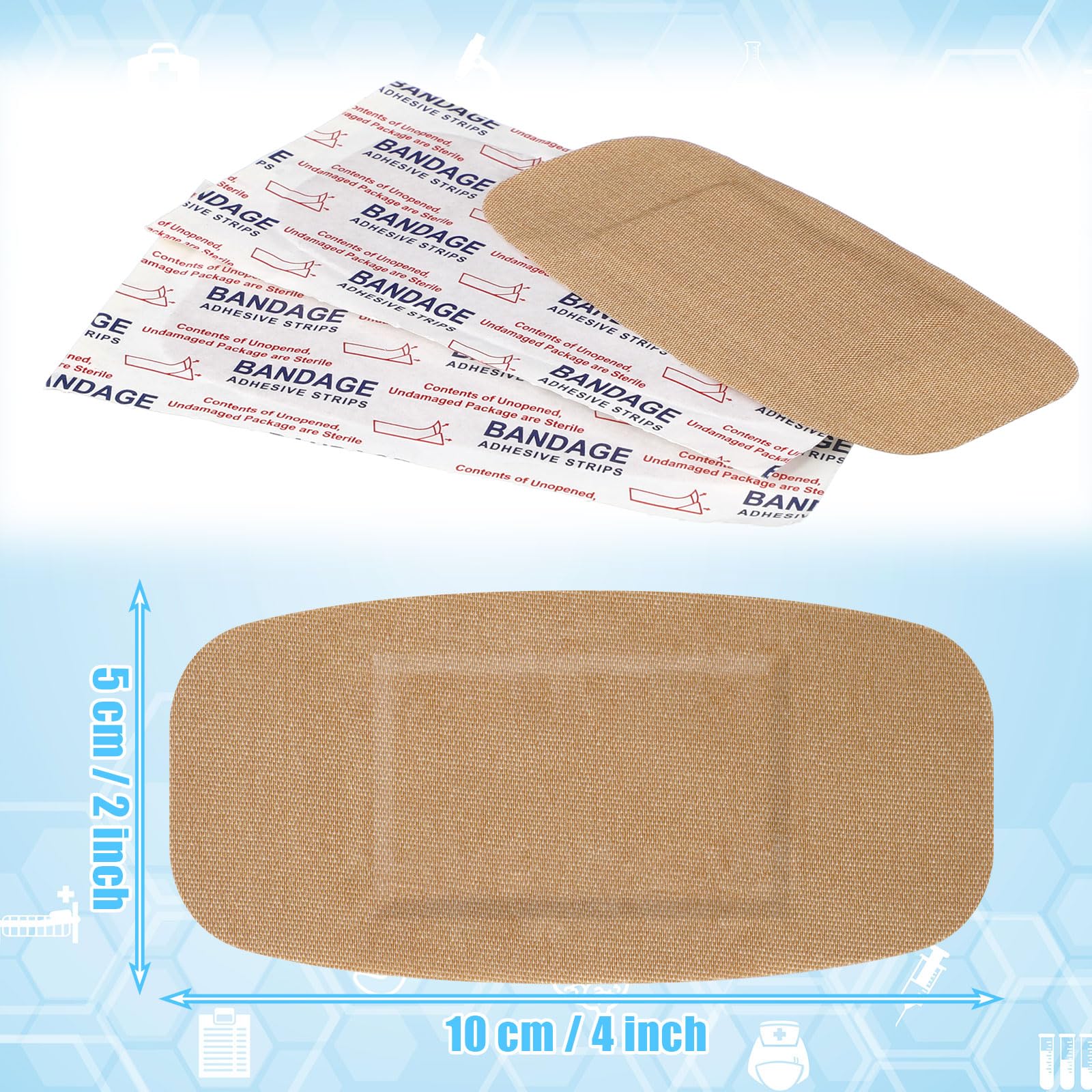 Sinmoe 600 szt. duże bandaże luzem duże elastyczne bandaże samoprzylepne bandaże do pielęgnacji i ochrony ran, 5 x 10 cm