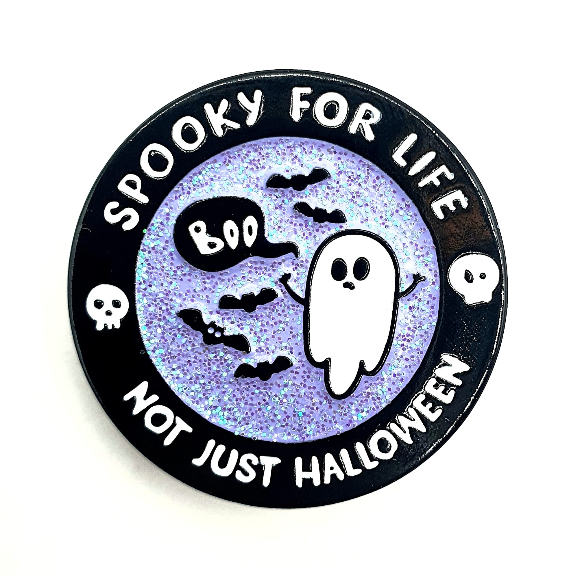 SNS Components Boo Halloween Pin - Violetter Geist Anstecker Aus Metall
