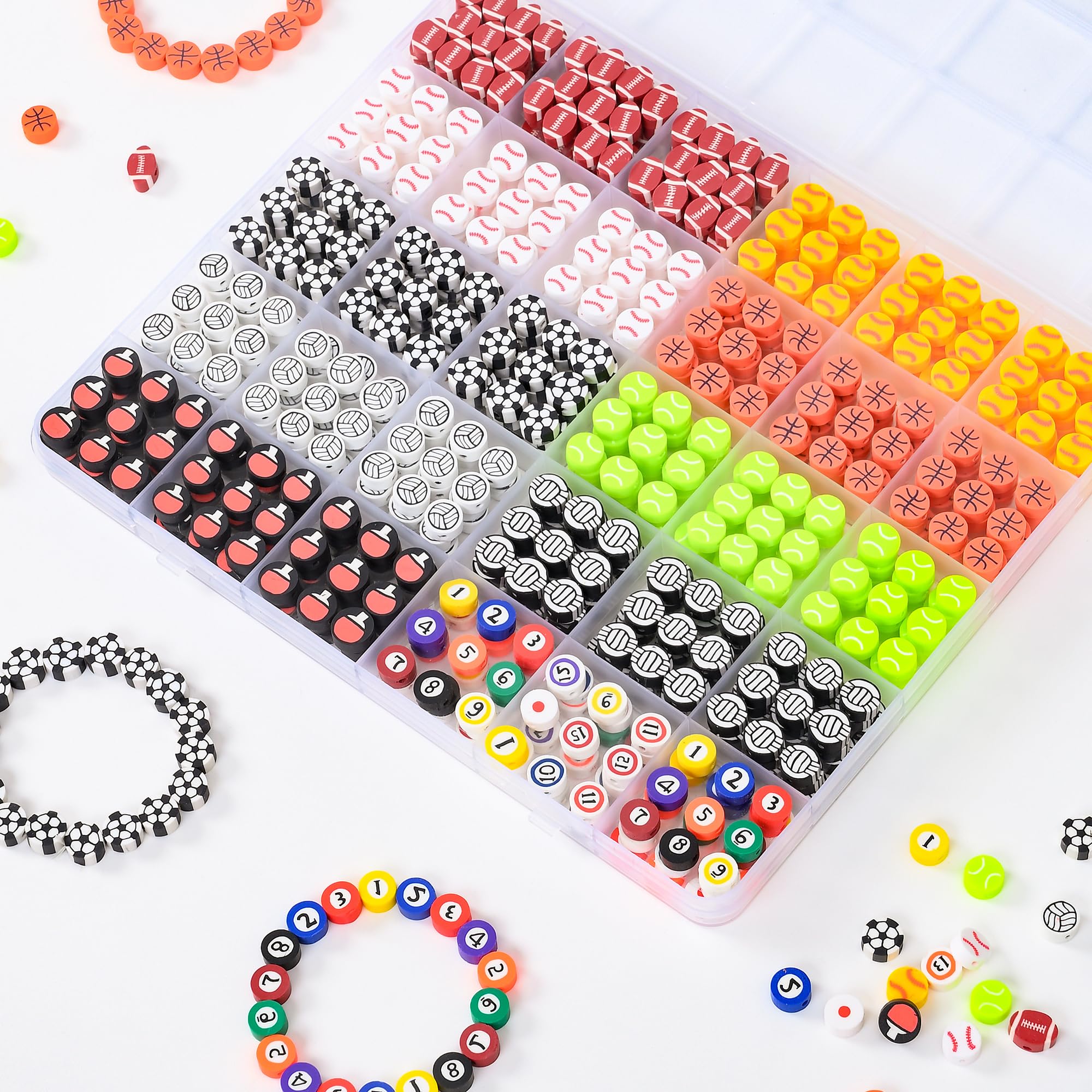 600 perline in argilla polimerica per la creazione di braccialetti dell'amicizia, simpatiche e divertenti, perline per braccialetti fai da te, artigianato, regali di compleanno, giocattoli per bambini