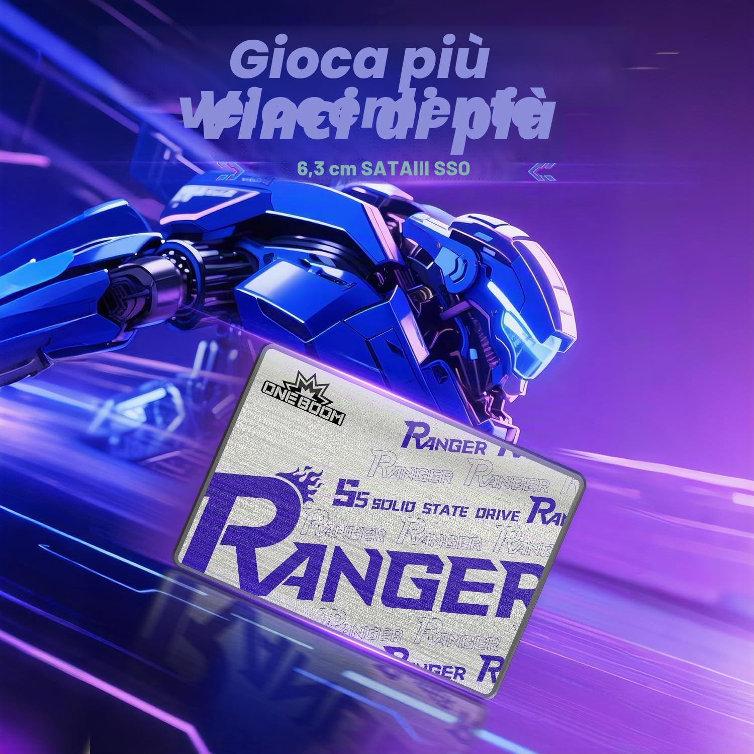 KingSpec OneBoom SSD 512GB SATA III 2,5 pollici Interno - Velocità lettura 550MB/s, 3D TLC NAND, per PC/PS4/Laptop (Codice: S5-512GB)