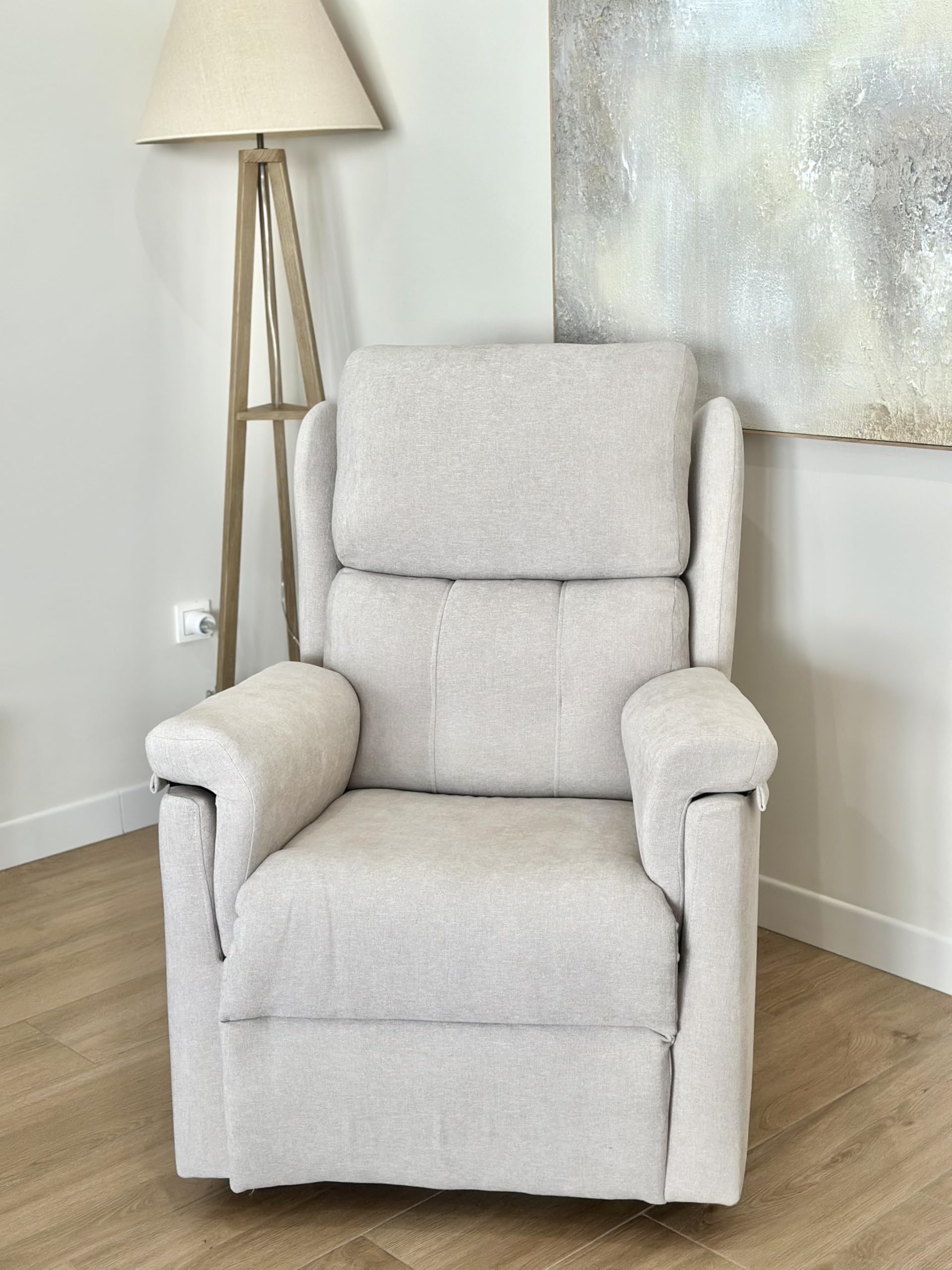 Sillón Relax Reclinable Ergonómico – Sillón Cómodo y Elegante, Fácil Limpieza, Tapizado Premium, Ideal para Salón, Descanso y Lectura (beig)