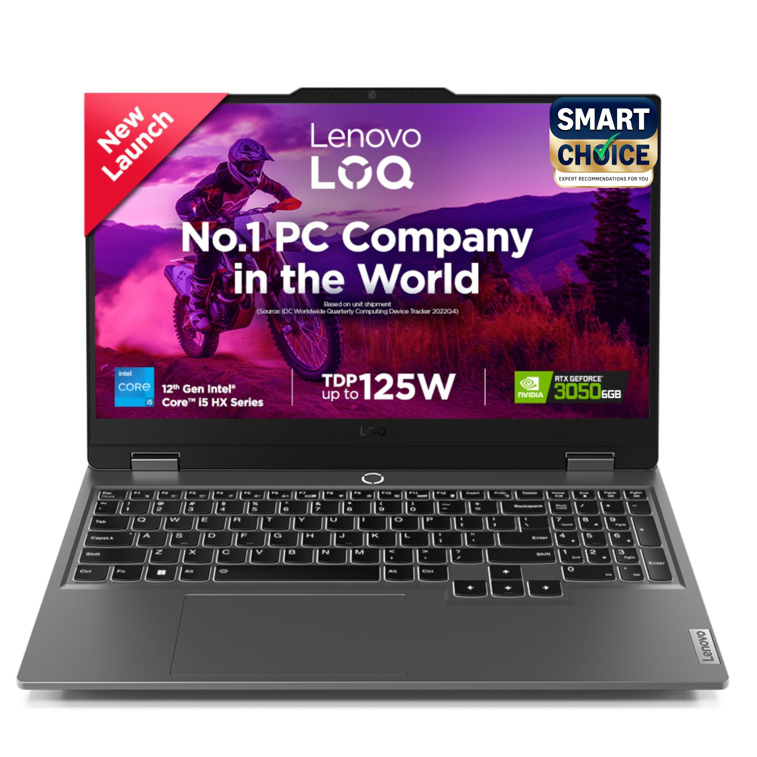 Lenovo LOQ 2024 12th Gen Core i5-12450HX | NVIDIA RTX 3050 6GB (16GB RAM/512GB SSD/15.6" (39.6cm)/Windows 11/Office Home 2024/100% sRGB/3 Mon. Game Pass/Grey/2.4Kg), 83GS00LNIN Gaming Laptop