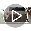 DEXI Front Door Mat Outside Entrance Welcome, Summer Froral Entryway Doormat Dirt Trapper, Heavy Duty Non Slip Entry Mats for Patio Garage Porch Home Decorative, 17x30, Bee and Flower