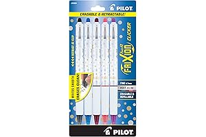 Pilot FriXion Clicker Dot FriXion Erasable Fine Point Pens (0.7mm), Assorted Colors 5-Pack
