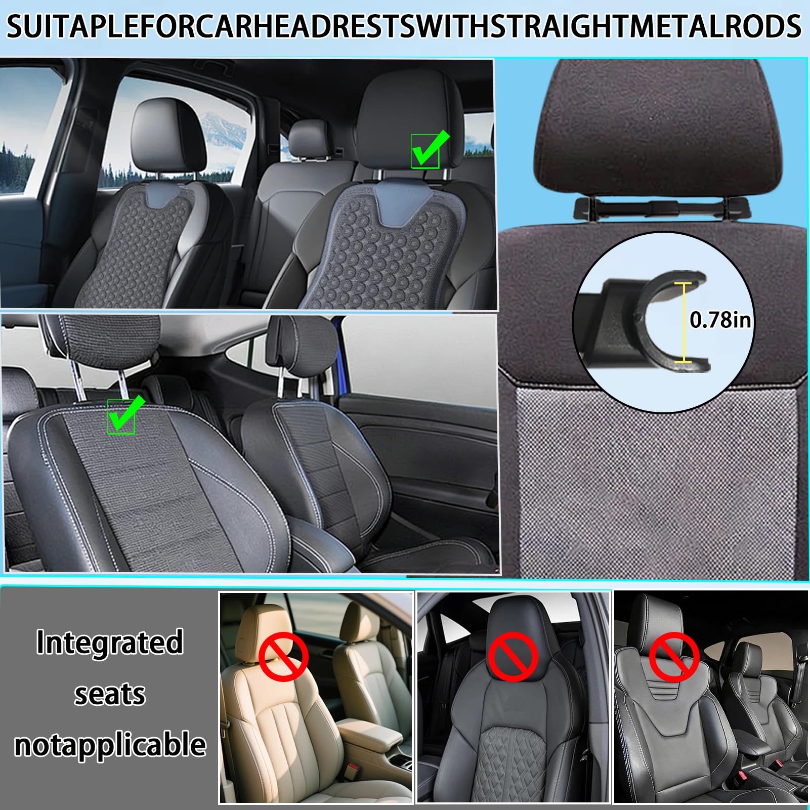 Support d'appui-tête de tablette de voiture réglable et extensible pour siège arrière, support de bras long universel pour les voyages des enfants, compatible avec iPad Pro/Air/Mini, tablettes Samsung