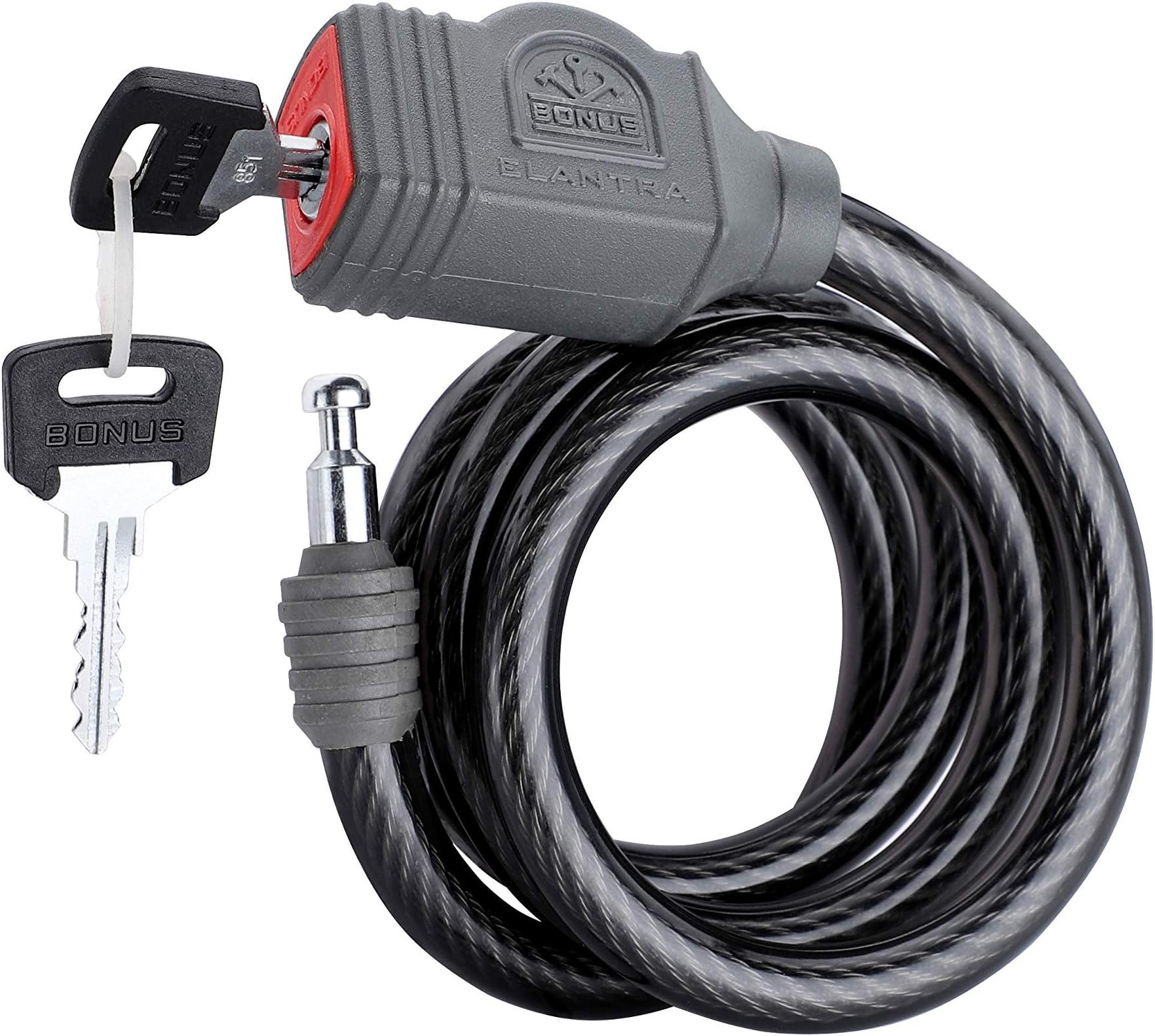 Bonus Elantra Spiral Cable Lock (Black)