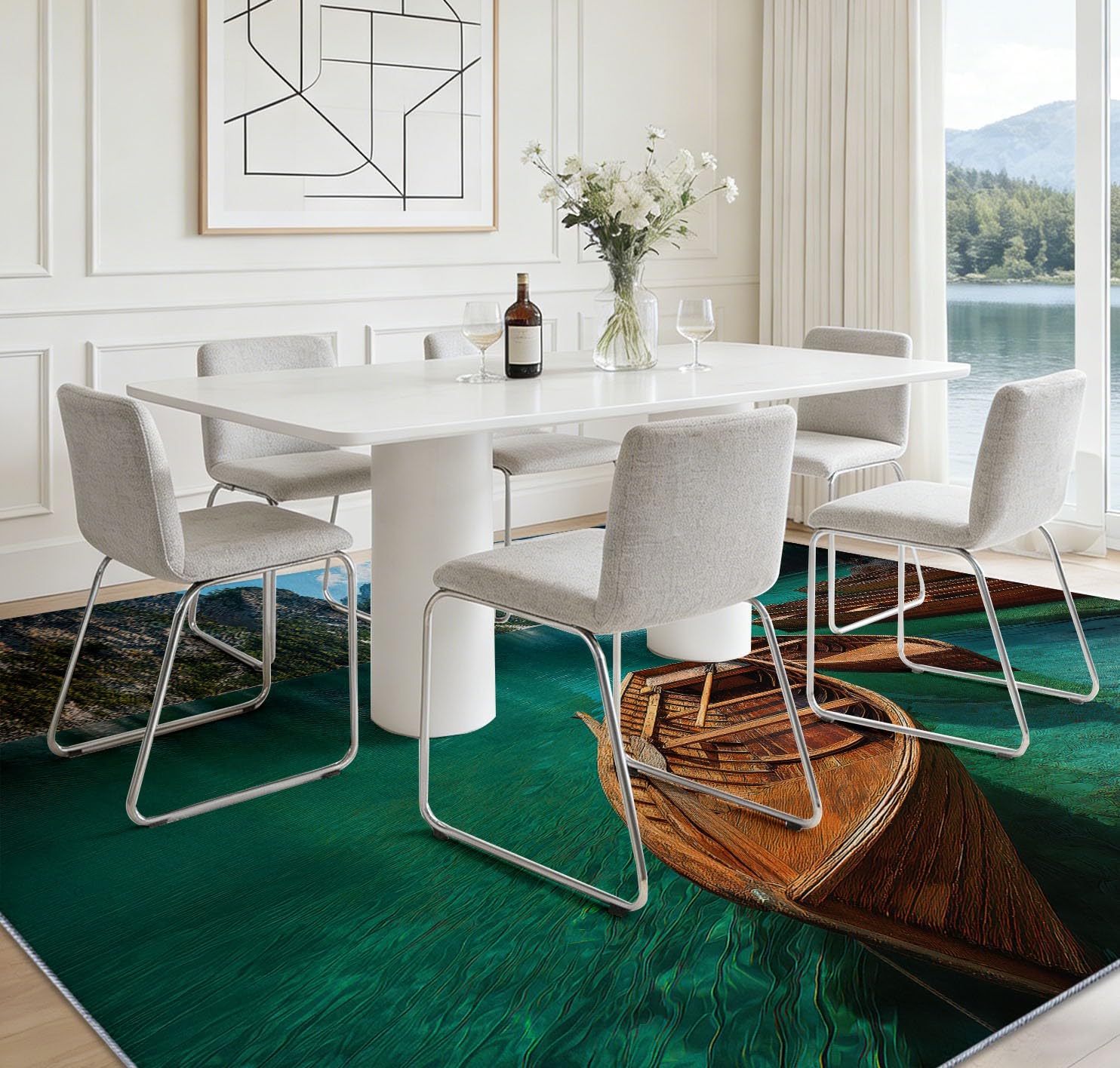 Lake Bled - Alfombra antideslizante de madera para barco, 100 x 160 cm, con impresión fotográfica, alfombra para dormitorio de niños y niñas, alfombra de suelo para sala de estar, dormitorio, alfombra