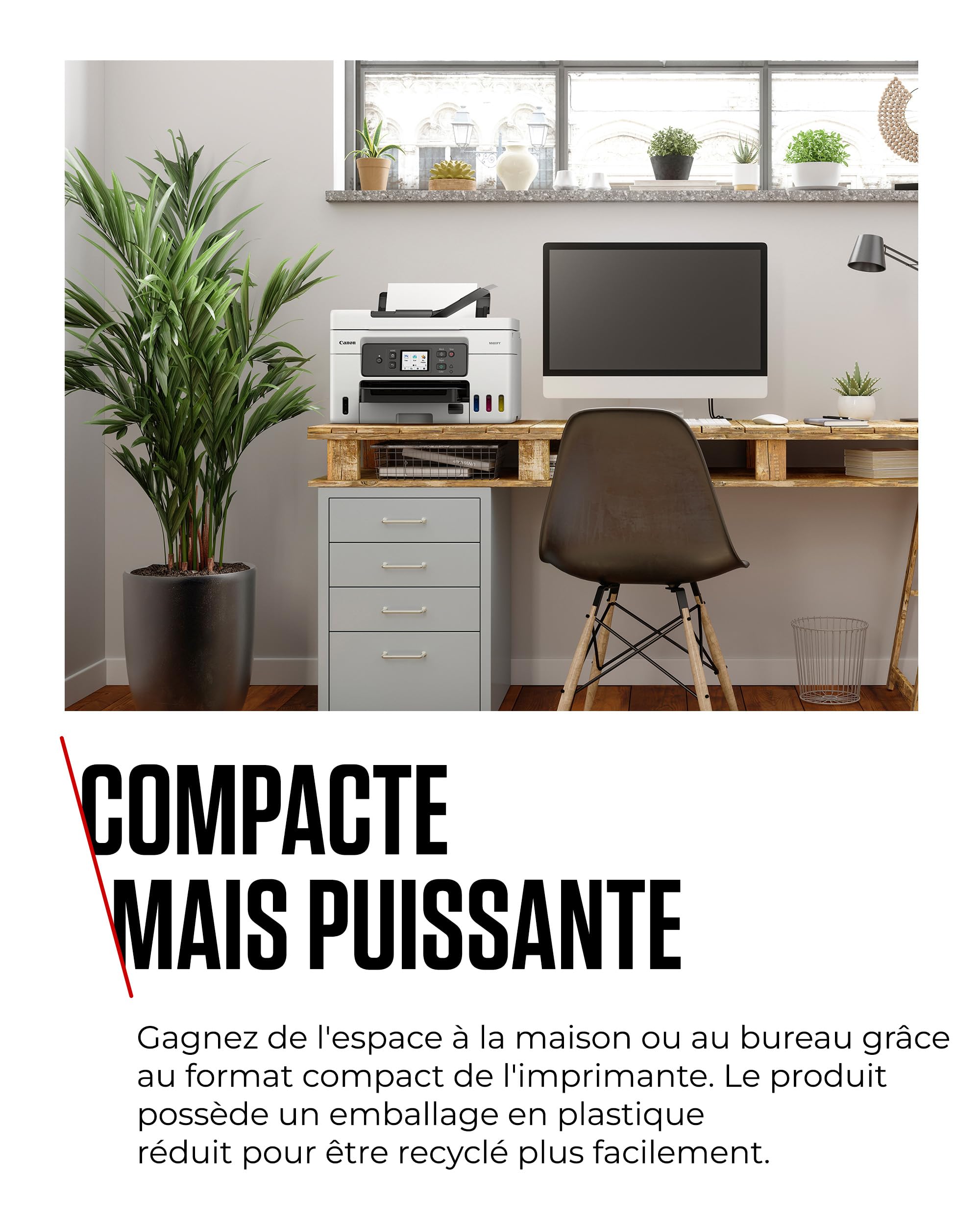 Canon MAXIFY GX4050 Imprimante A4 Couleur, pour la Maison et Le Bureau, Imprimante, Copieur, Scanner, Télécopieur Jet d'encre MegaTank Tout-en-Un, sans Fil, Connectivité Wi-FI, Ethernet et USB