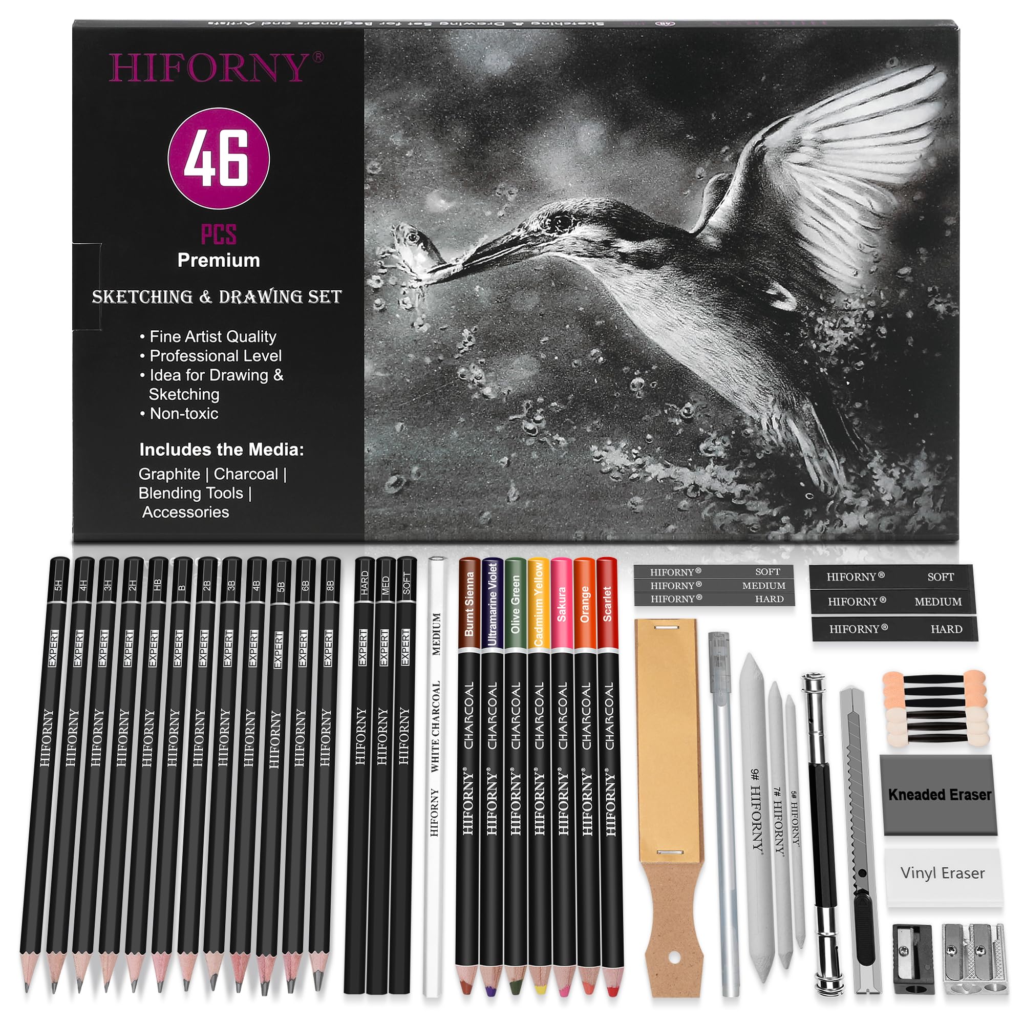 Amazon.com: HIFORNY 46 PCS Sketching Drawing Pencil Set,Sketch
