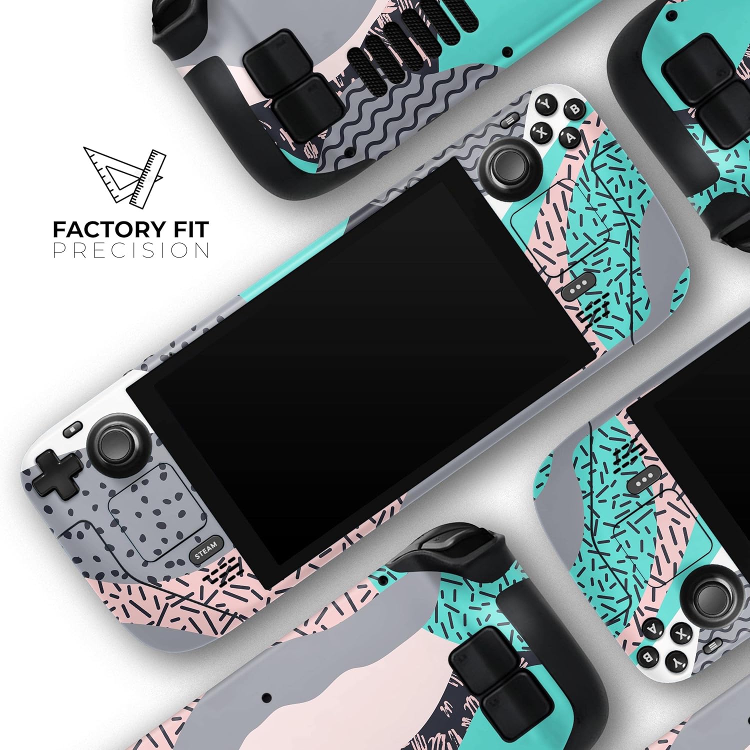 Compatible with Steam Deck - Skin Decal Protective Scratch-Resistant Removable Vinyl Wrap Cover - Retro Summer Mint and Coral
