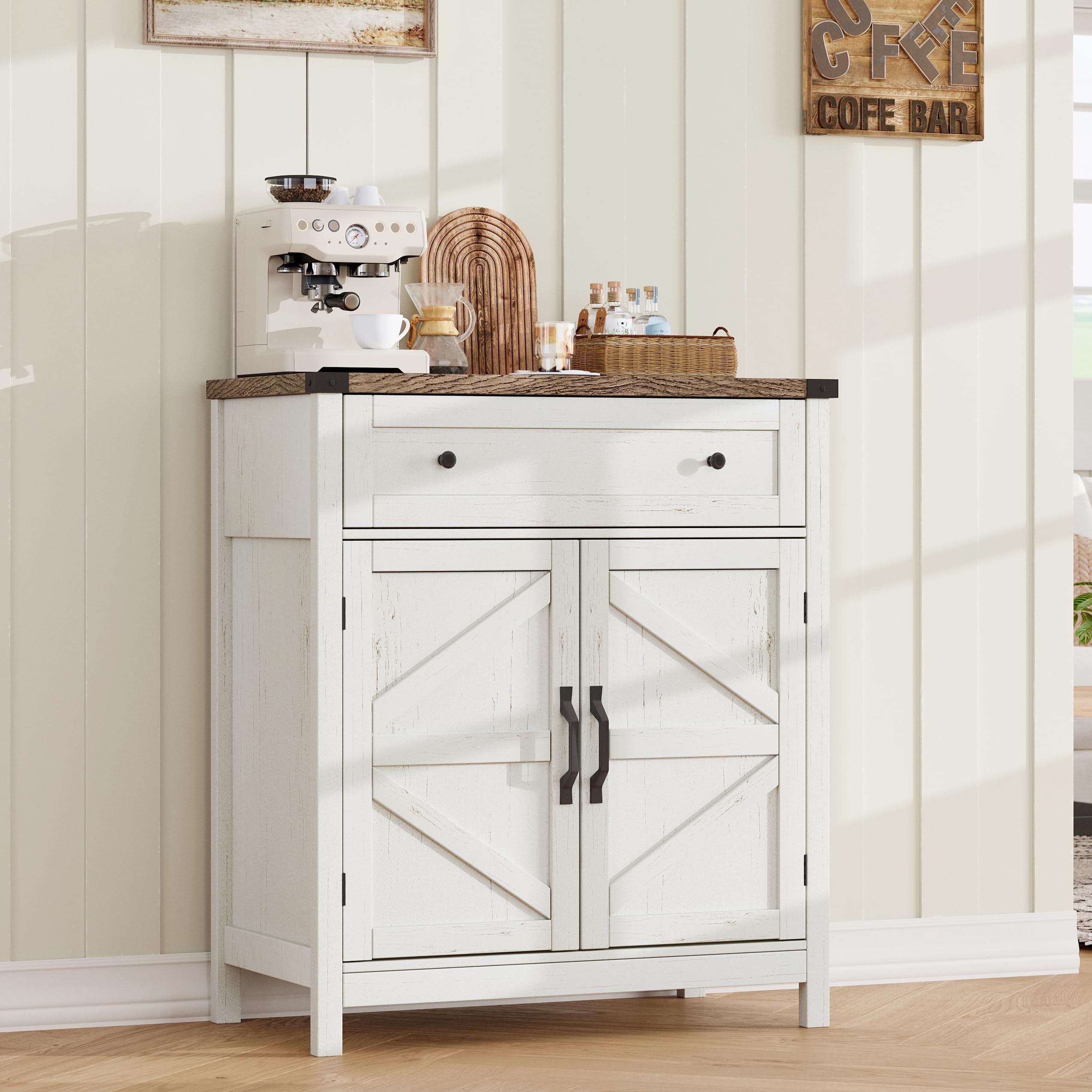 Amazon.com: ChooChoo Kitchen Storage Cabinet, Coffee Bar Cabinet