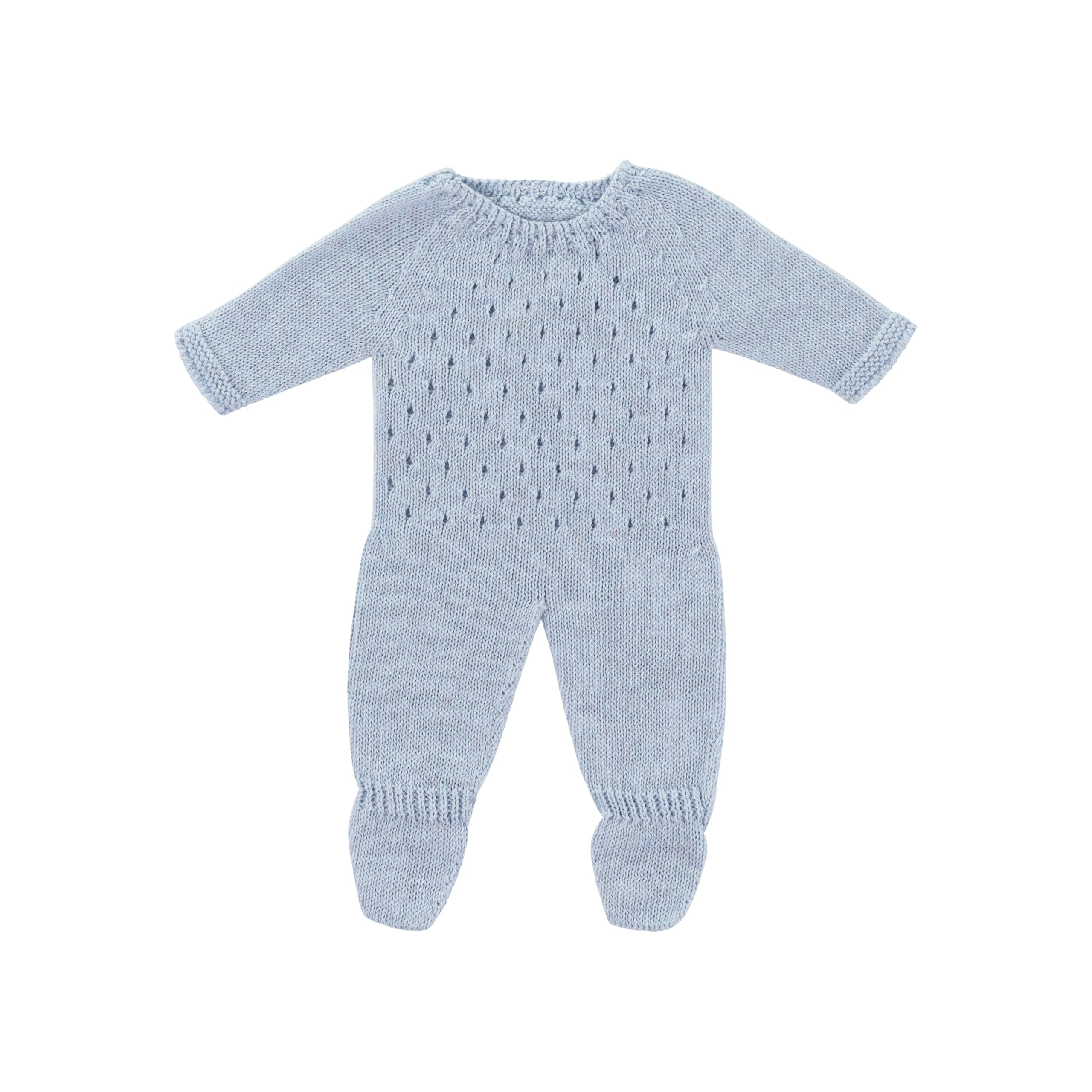 Miniland Clothes for Dolls 15'' Knitted Pajama Blue Color - ECO, Made in Spain, Quality, Role Play, Educational