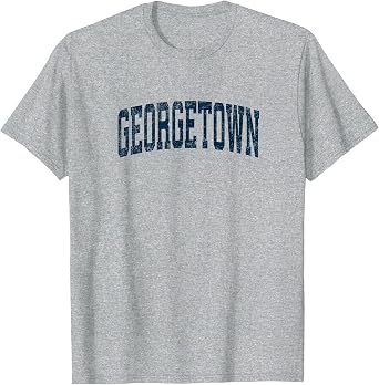 Georgetown Massachusetts MA Vintage Athletic Sports Navy Des T-Shirt