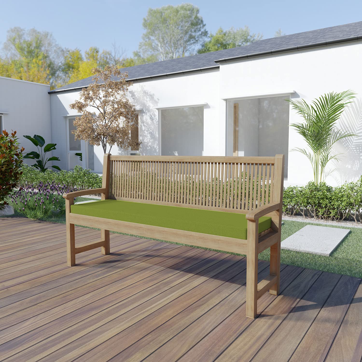 chilly pilley Bankkissen Bankauflage Polsterauflage Reißverschluss mit Schlaufen Kissen für Gartenbank Gartenbankauflage für Gartenmöbel Sitzkissen & Rückenkissen Outdoor (100 x 40 x 5 cm, Grün)