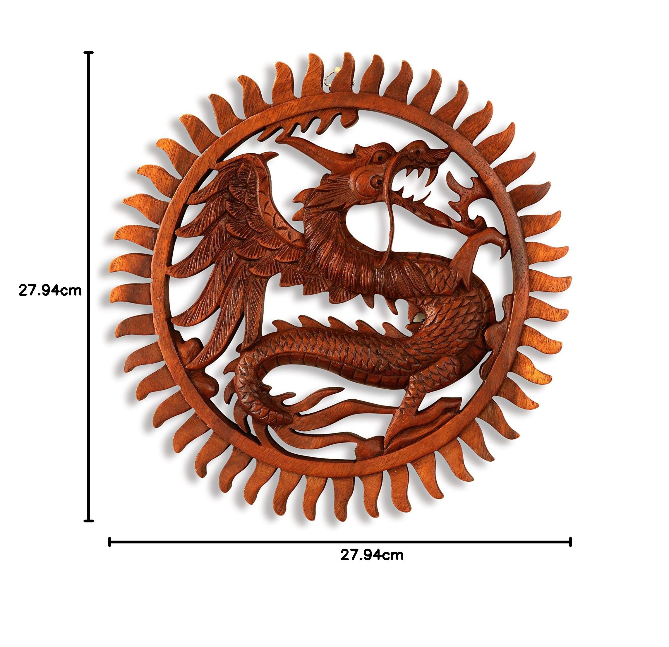 木製ドラゴン彫刻 壁掛け 大きめのオブジェ Amazon.co.jp: G6コレクション 12インチ 木製 ハンドメイド