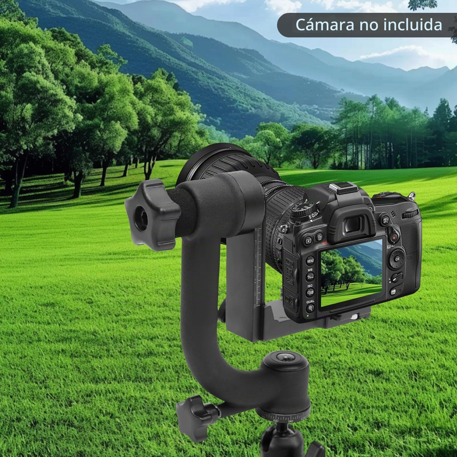 Gimbal Professional - Cabezal de trípode de cardán panorámico de 360°, cabeza de cardán de aluminio, para cámara digital, DSLR, deportes al aire libre, fotografía de animales, carga 20 kg