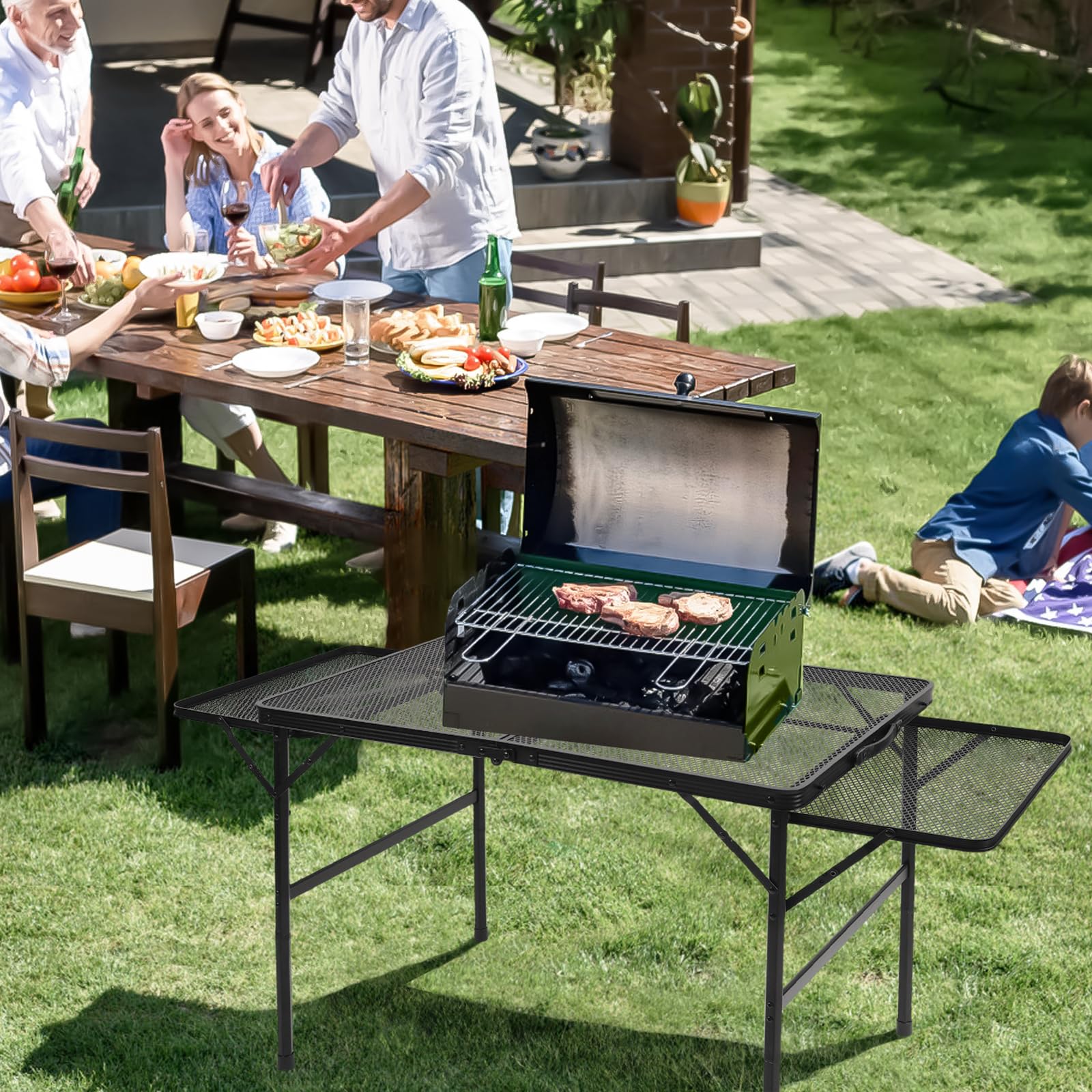Amazon.com: Pnbfhn Folding Grill 4.4 FT Portable Camping Table