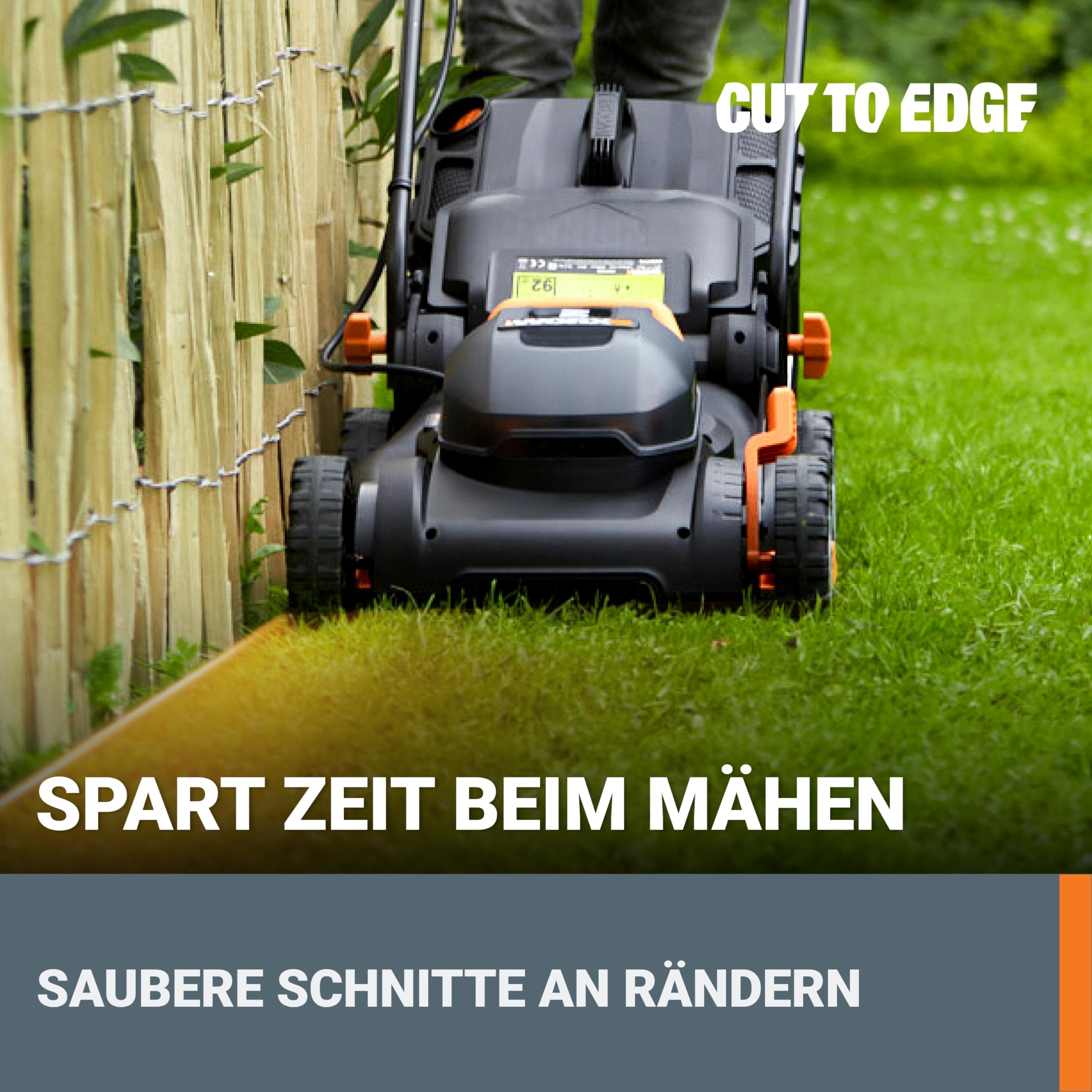 WORX Nitro WG734E Profi Akku-Rasenmäher 40V, 40 cm Schnittbreite, Elektrischer Rasenmäher (inkl. 2x4,0 Ah PowerShare PRO Akkus & Dual-Ladegerät)