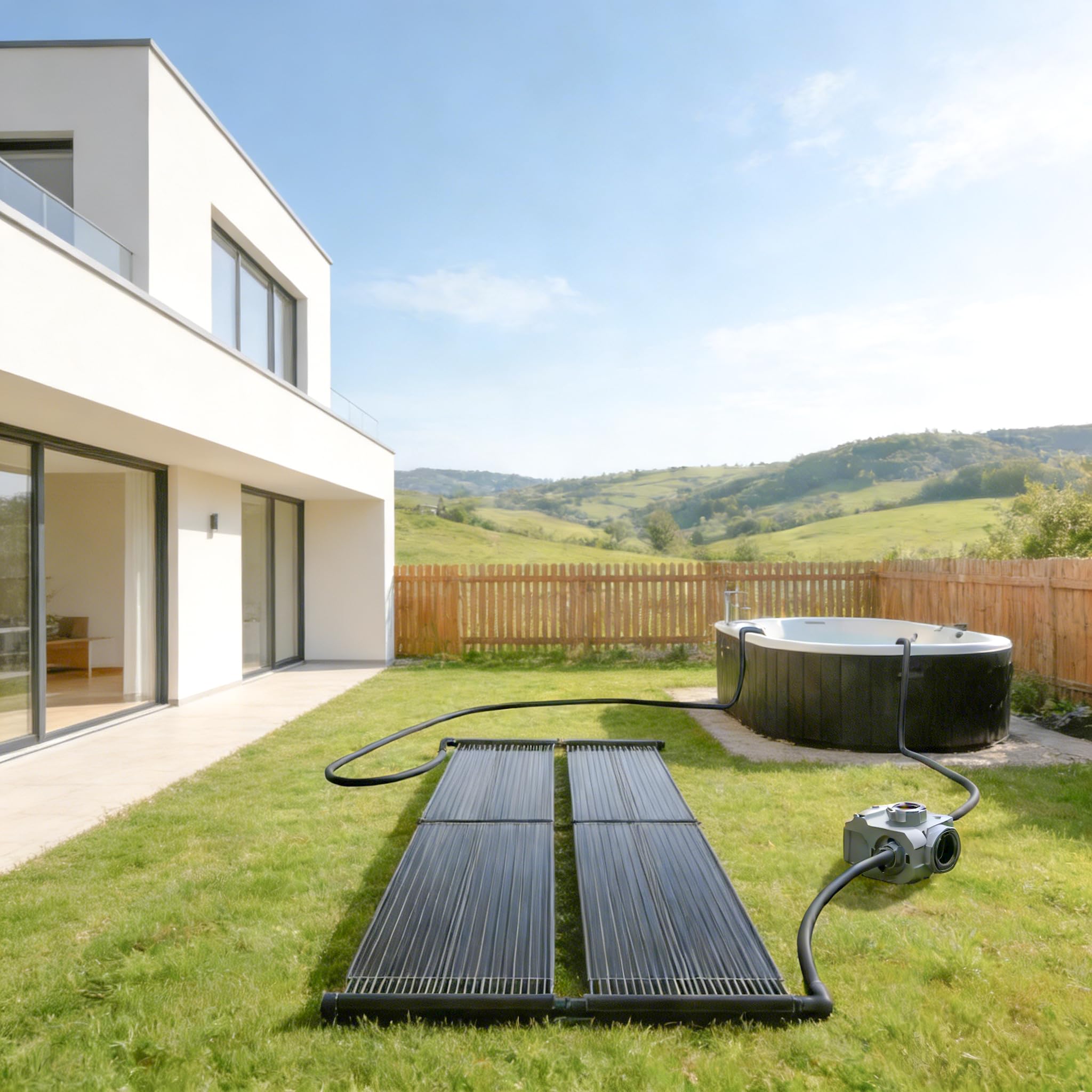 Froadp Solarheizung Solarkollektor für Pool Schwimmbad Warmwasser Heizung, Poolheizung Solar, Solarmatte Schwimmbad Heizmatte aus NBR+PVC, Beliebig Erweiterbar, Schwarz, 300x70cm