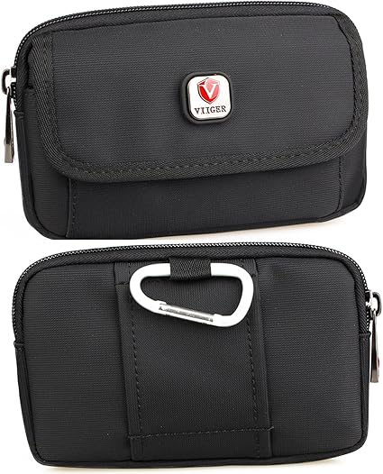 Amazon Viiger 多目的 横型 スマートフォン用ポーチ 携帯電話用ホルスター ベルト取付型ホルスター ベルトポーチ ベルトループ カラビナクリップ付属 男性向け 対応機種 Iphone 13 Pro Max 12 Pro Max 7 8 Plus Galaxy S8 S9 S10 Plus Viiger ホルスター