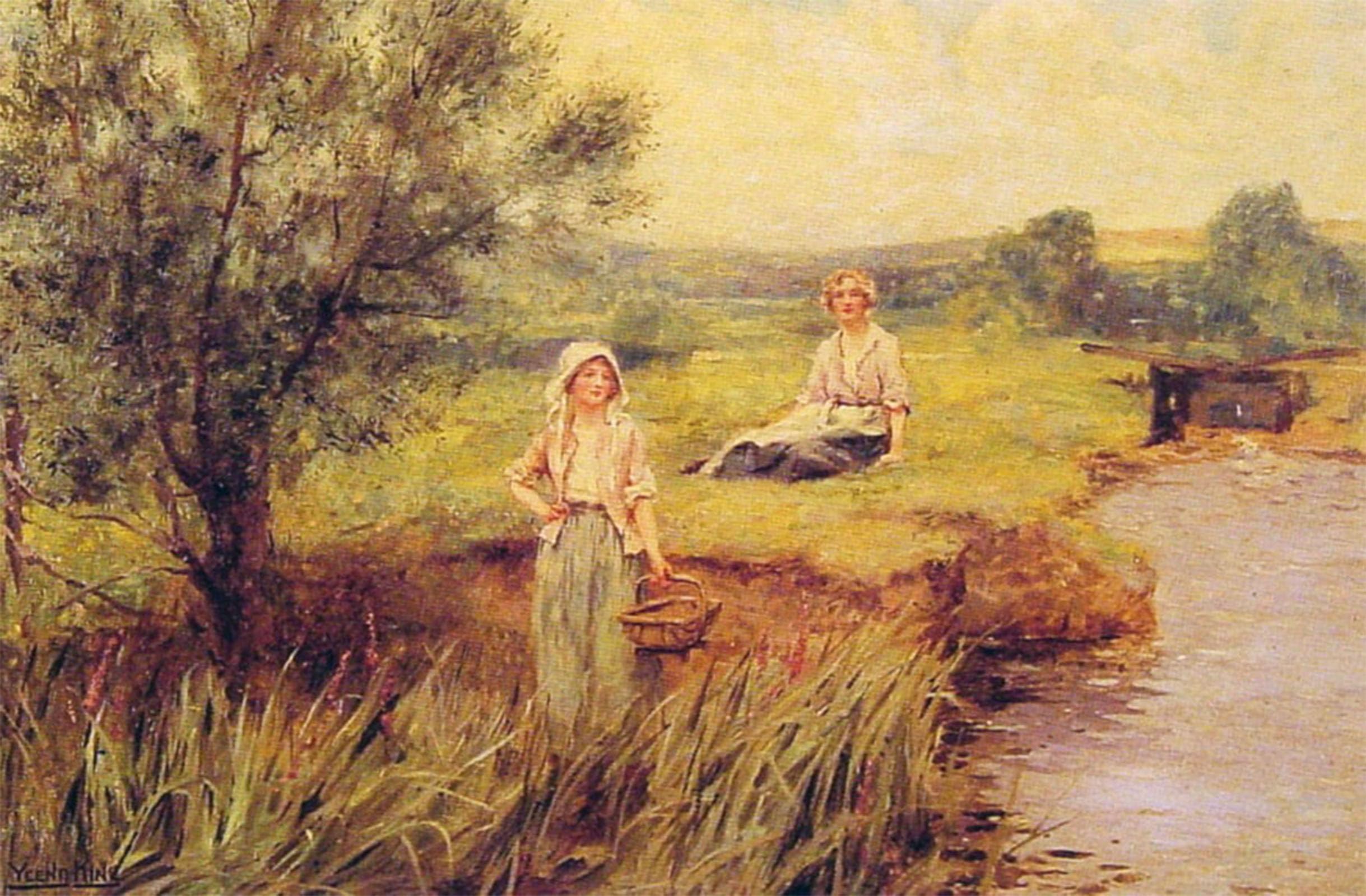 Les Rush Gatherers par Henry John Yeend King image sur toile 60x90cm