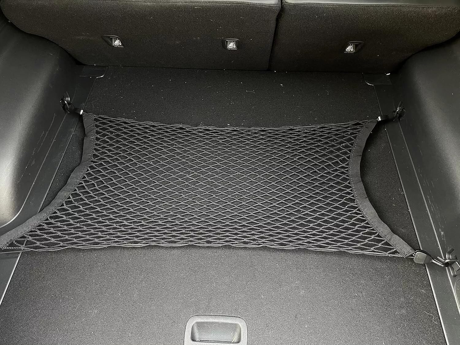 EACCESSORIES EA Rear Trunk Organizer Cargo Net for Kia EV6 2022-2025 – Floor Style Cargo Net for SUV Truck – Premium Mesh Elastic Car Trunk Organizer