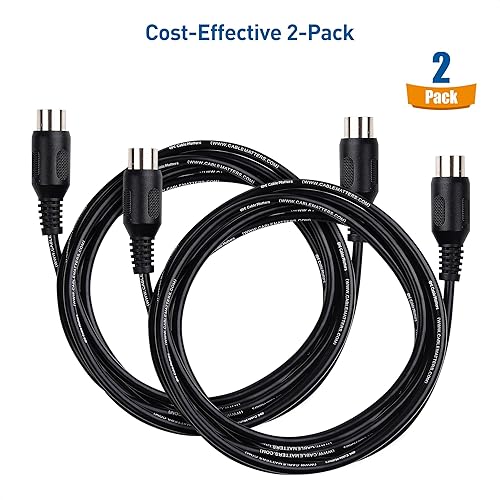 Miniatura 6 de Cable Matters Paquete de 2 cables MIDI DIN de 5 pines, cable MIDI de 5 pines - 6 pies