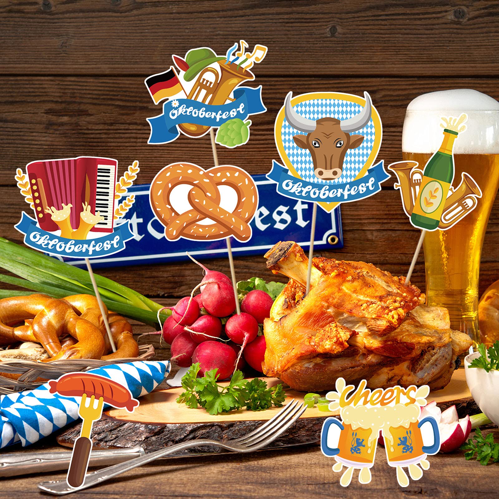 50 Stück Oktoberfest Wäscheklammern Holz | Bayerische Festival Deko | Party Favors Für Wiesn Feier