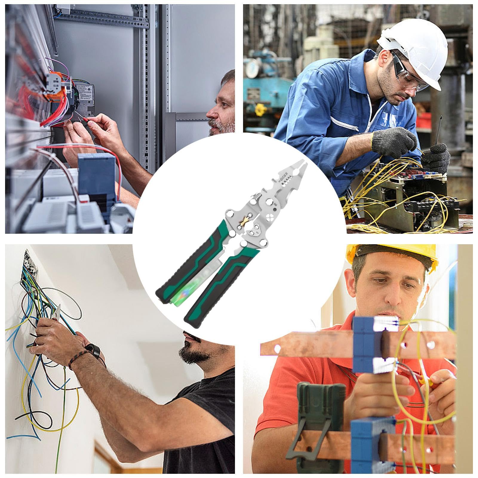 Pinze Multifunzione 8 in 1 con Rilevatore di Tensione, Attrezzo Elettricista per Progetti Elettrici