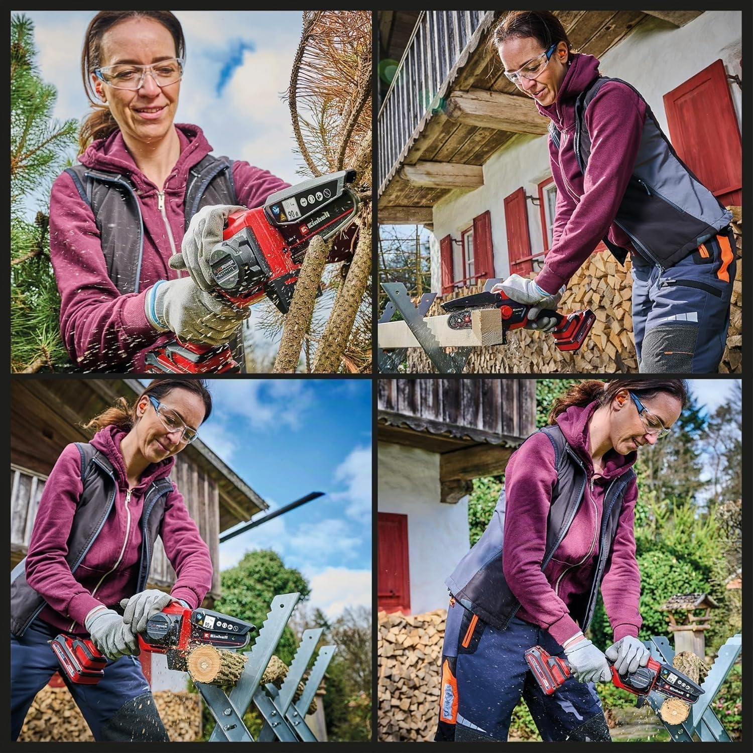 Einhell Motosega a batteria GE-PS 18/15 Li Bag Kit Power X-Change (18 V, Brushless, lunghezza di taglio 12,5 cm, con batteria 2,5 Ah, caricabatteria, catena di ricambio, Einhell Bag 45/29)