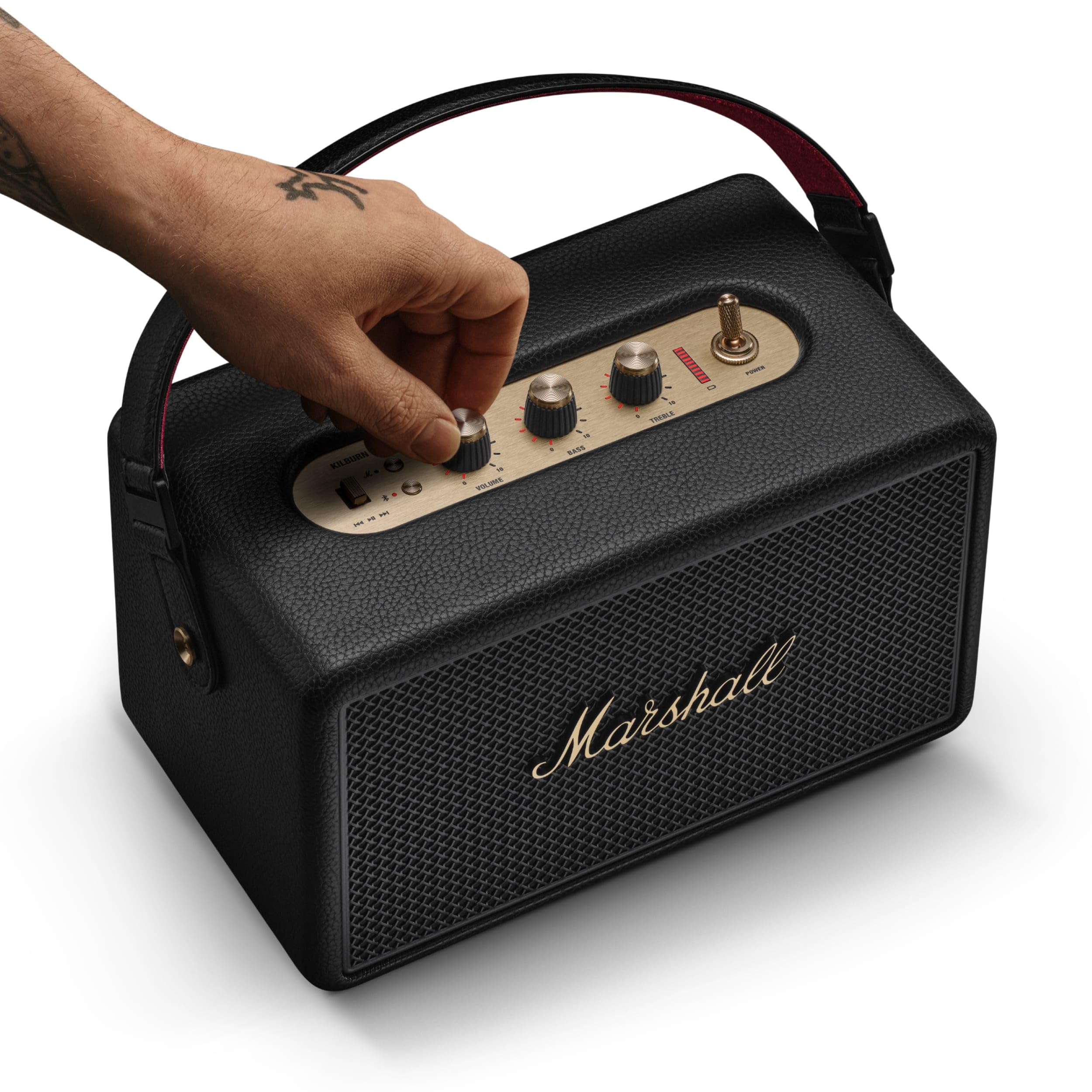 Marshall Kilburn III Bluetooth Enceinte Portable avec Plus de 50 h d’autonomie - Noir et Laiton