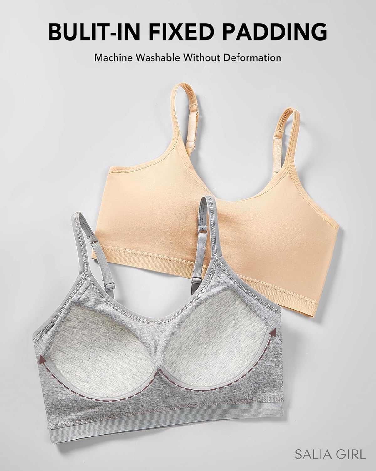 SALIA GIRL Sport Crop Cami Bras for Teens & Training Girls Bras with Adjustable Straps - Image 5