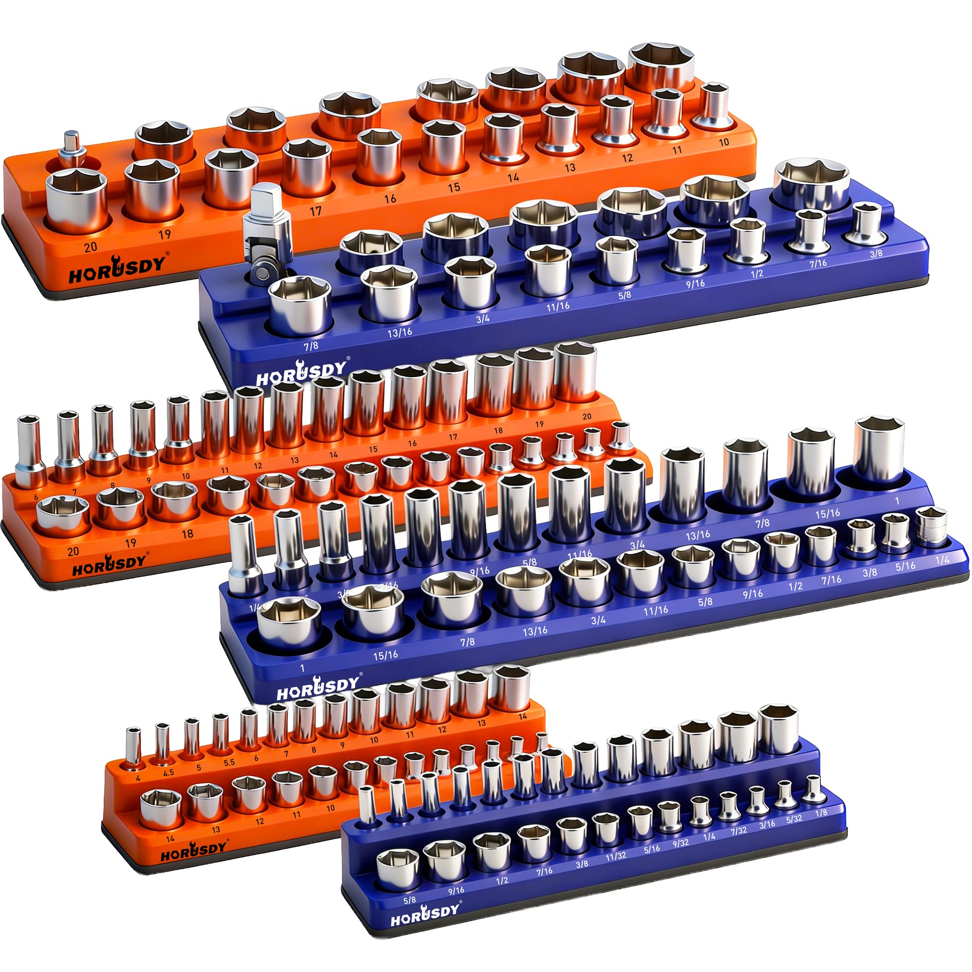 Amazon.com: HORUSDY 6-Piece Magnetic Socket Organizer Set, 1/4