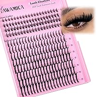 Vista 24 de Yawamica - Extensiones de pestañas en racimo, volumen 100D, 12-20 mm, puntas de 15-21 mm, individuales, estilo manga, tipo hada, efecto wispy